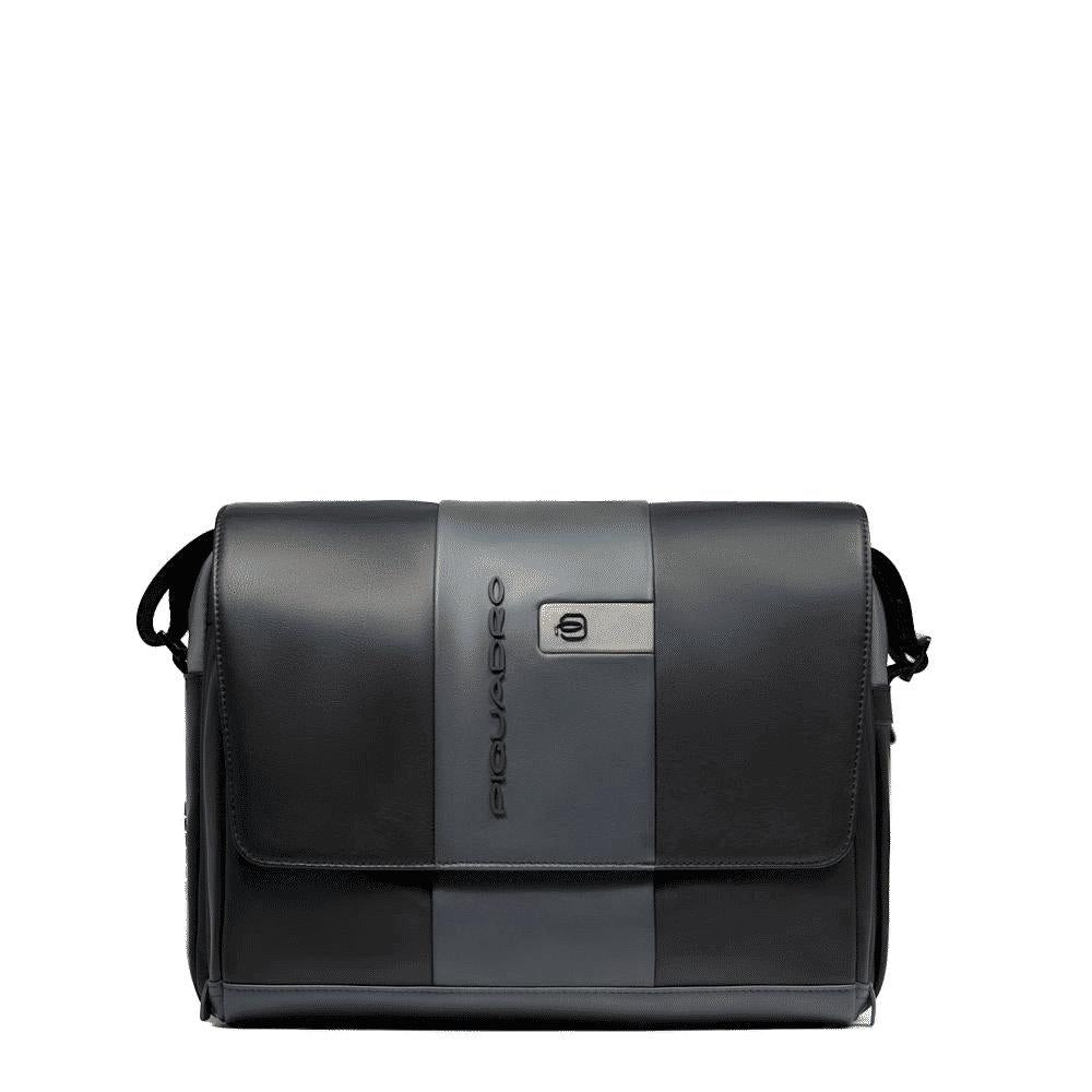 PIQUADRO Borsa messenger uomo in pelle porta pc Nero/grigio 