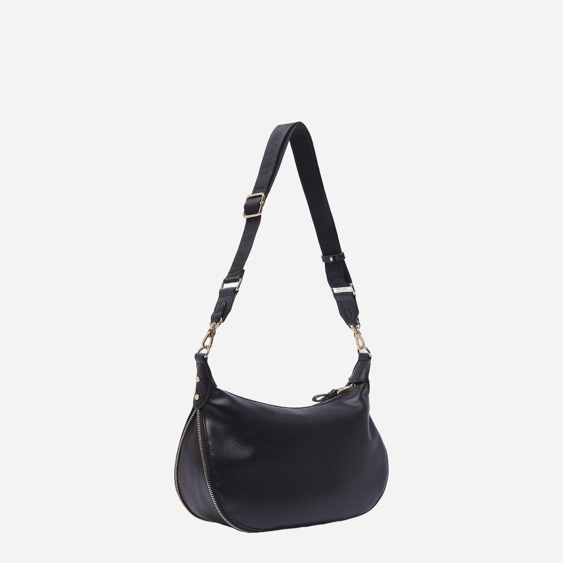 LIU JO Borsa a spalla media jacquard BLACK 