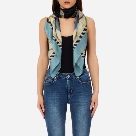 LIU JO Foulard con nastri Dusty blue 