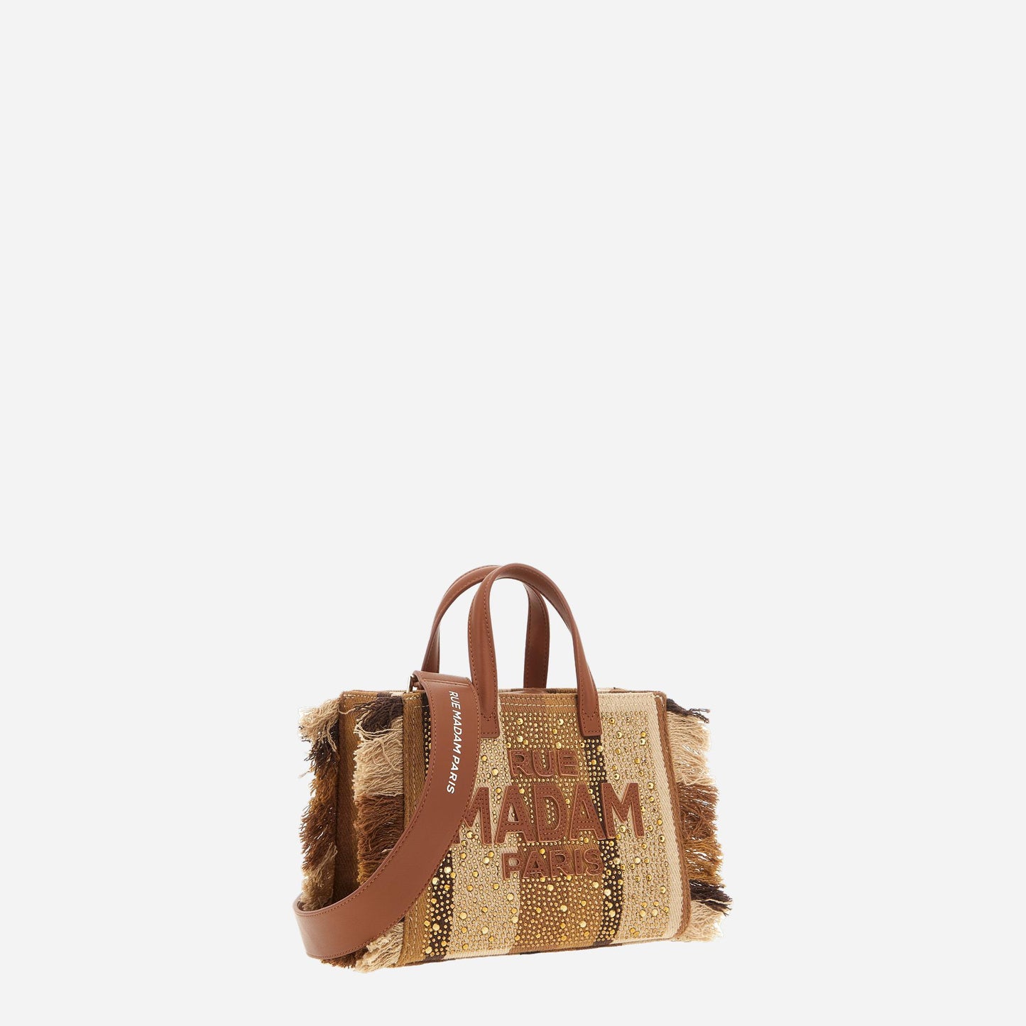 RUE MADAM CASABLANCA MINI TOTE STRIPES BROWN 