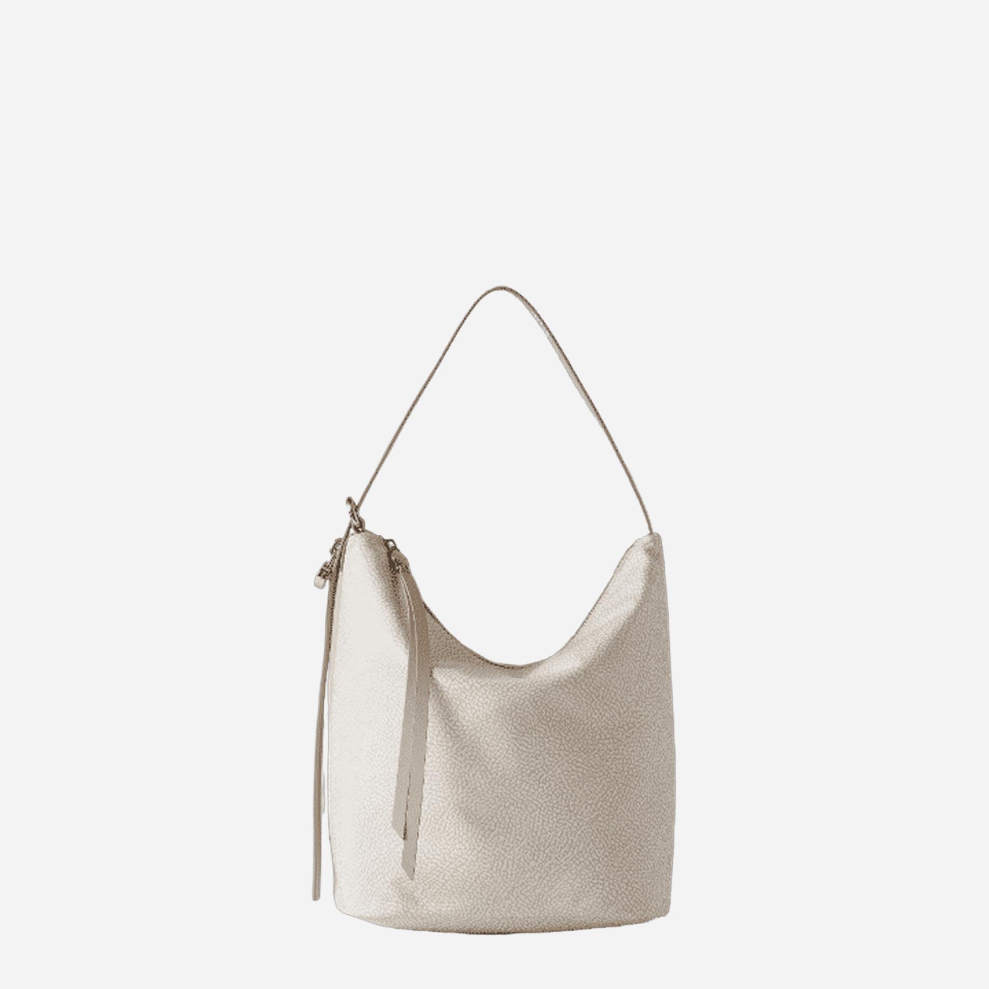 borbonese PRIVE SECCHIELLO MEDIUM WHITE COTTON 