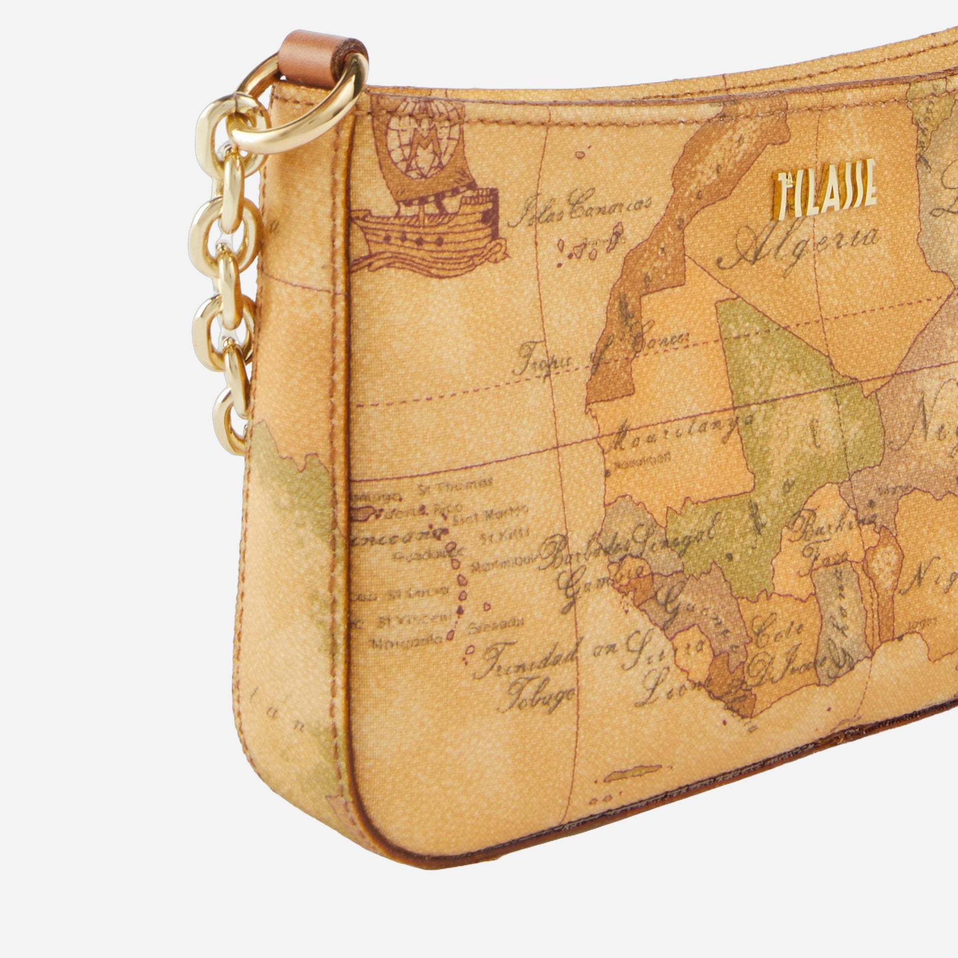 ALVIERO MARTINI Pochette con tracolla in tessuto Geo Classic Naturale Geo Classic 