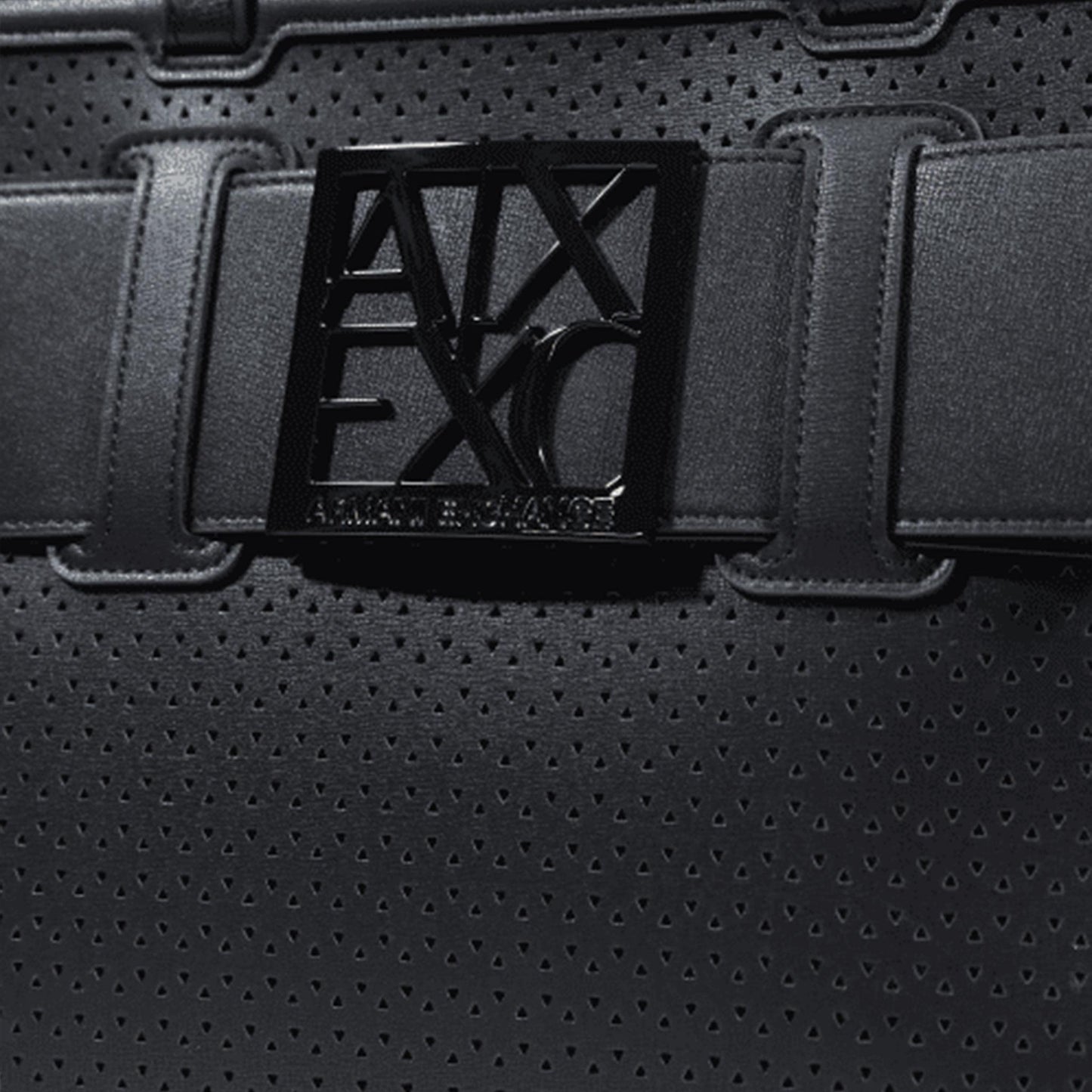 ARMANI EXCHANGE Borsa shopping grande traforata BLACK 