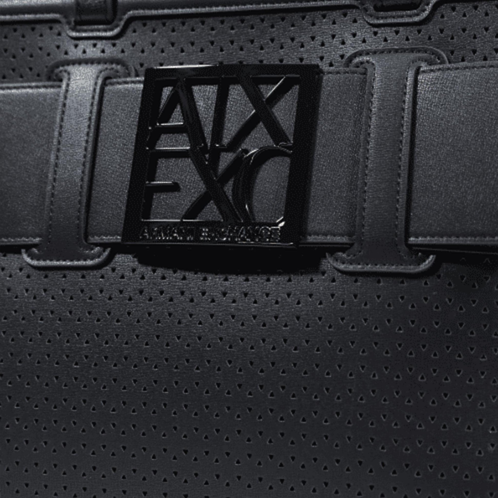 ARMANI EXCHANGE Borsa shopping grande traforata BLACK 