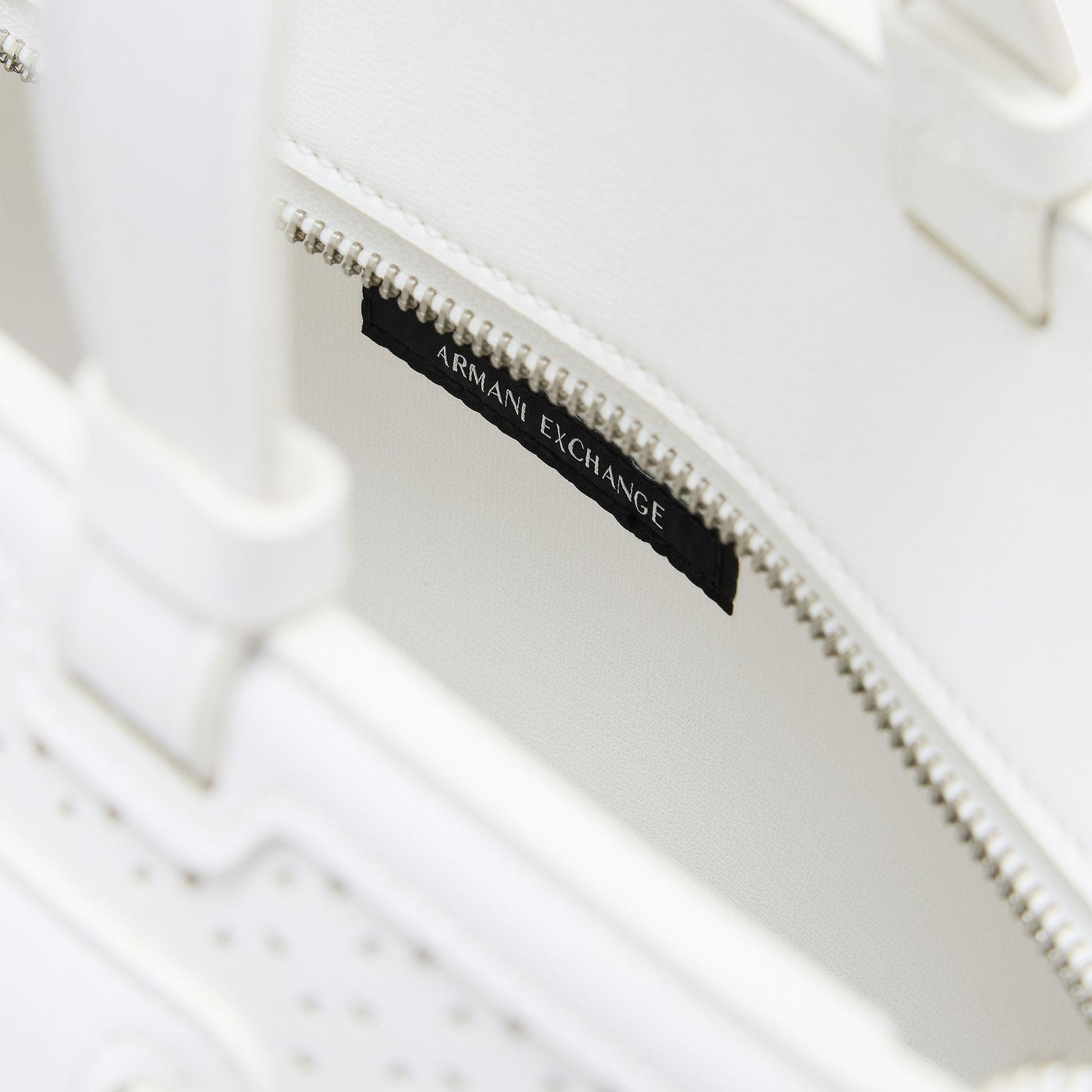 ARMANI EXCHANGE Borsa shopping grande traforata Off White 