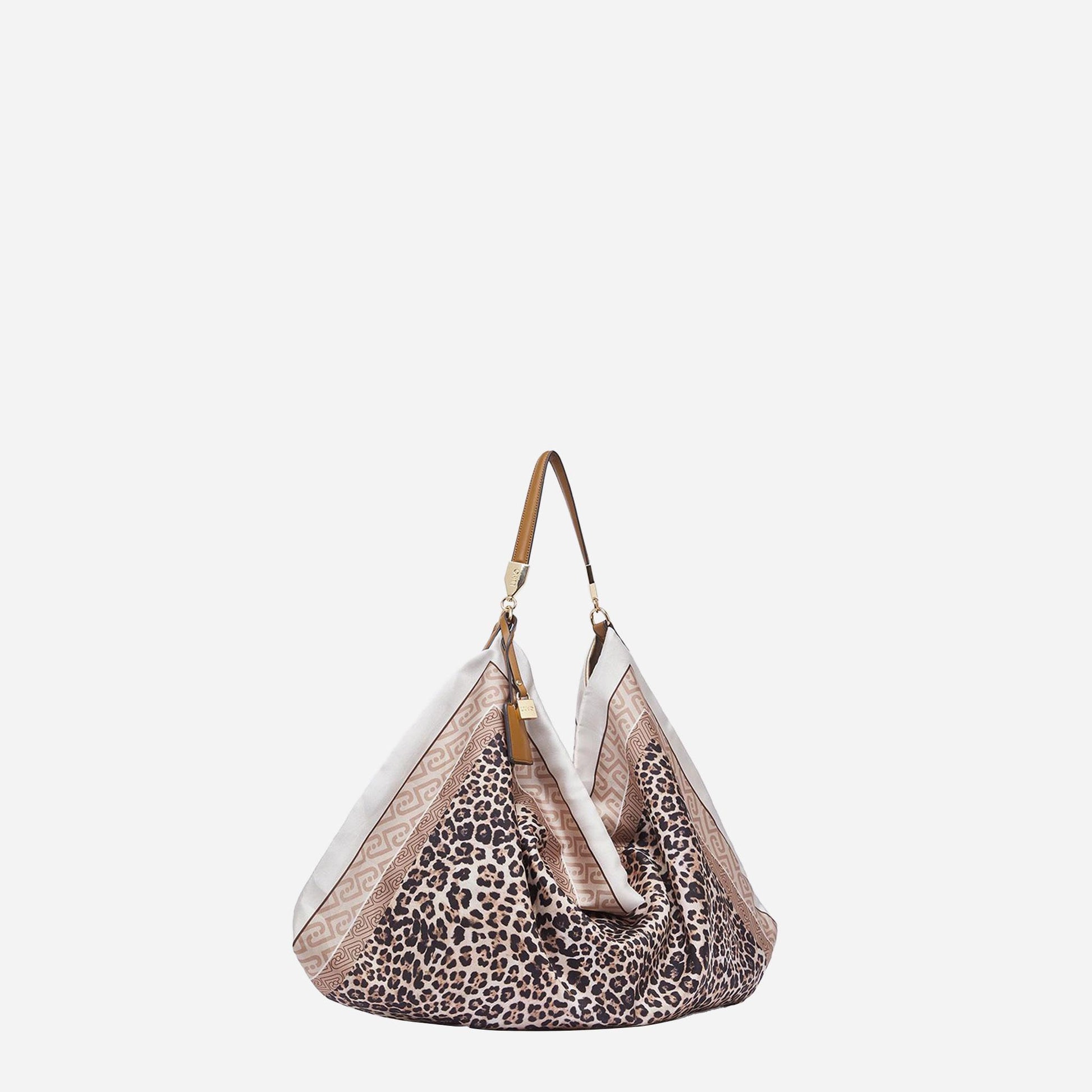 LIU JO Borsa foulard media Animalier natural 