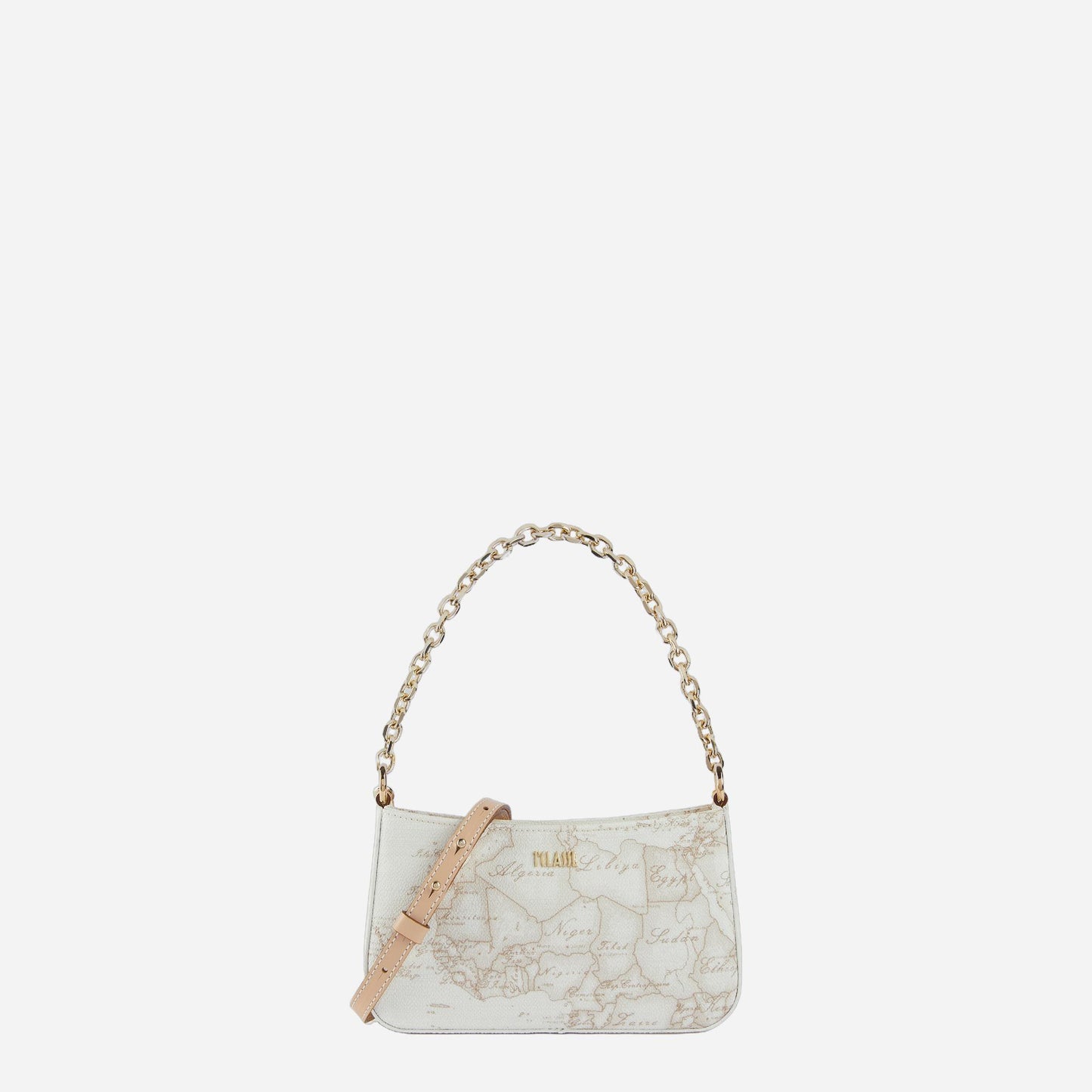 ALVIERO MARTINI Pochette con tracolla in tessuto Geo White Naturale Geo White 
