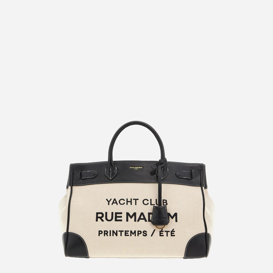 RUE MADAM RIVIERA TOTE CANVAS BLACK 
