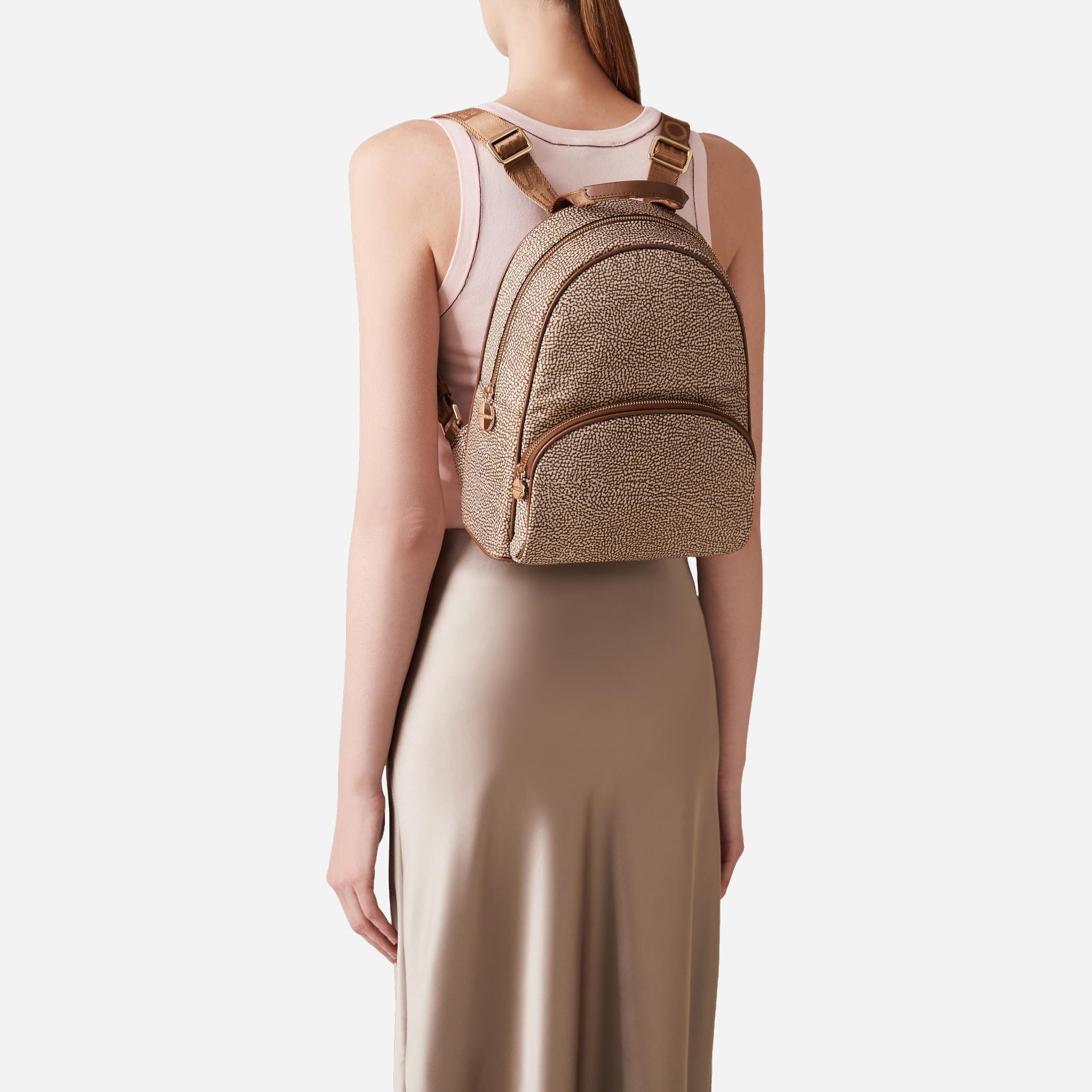 borbonese ZAINO MEDIUM Beige/marrone 