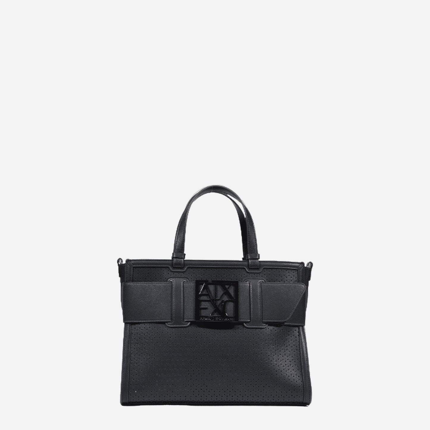 ARMANI EXCHANGE Borsa shopping grande traforata BLACK 