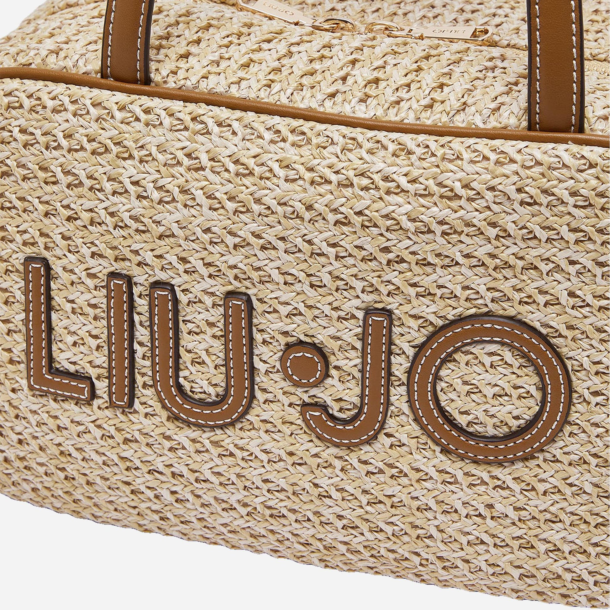 LIU JO Borsa bowling media in pizzo Naturale 