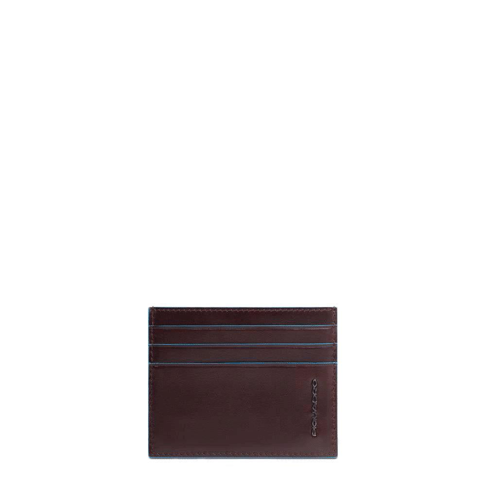 PIQUADRO Portacarte di credito uomo sottile in pelle Mogano 