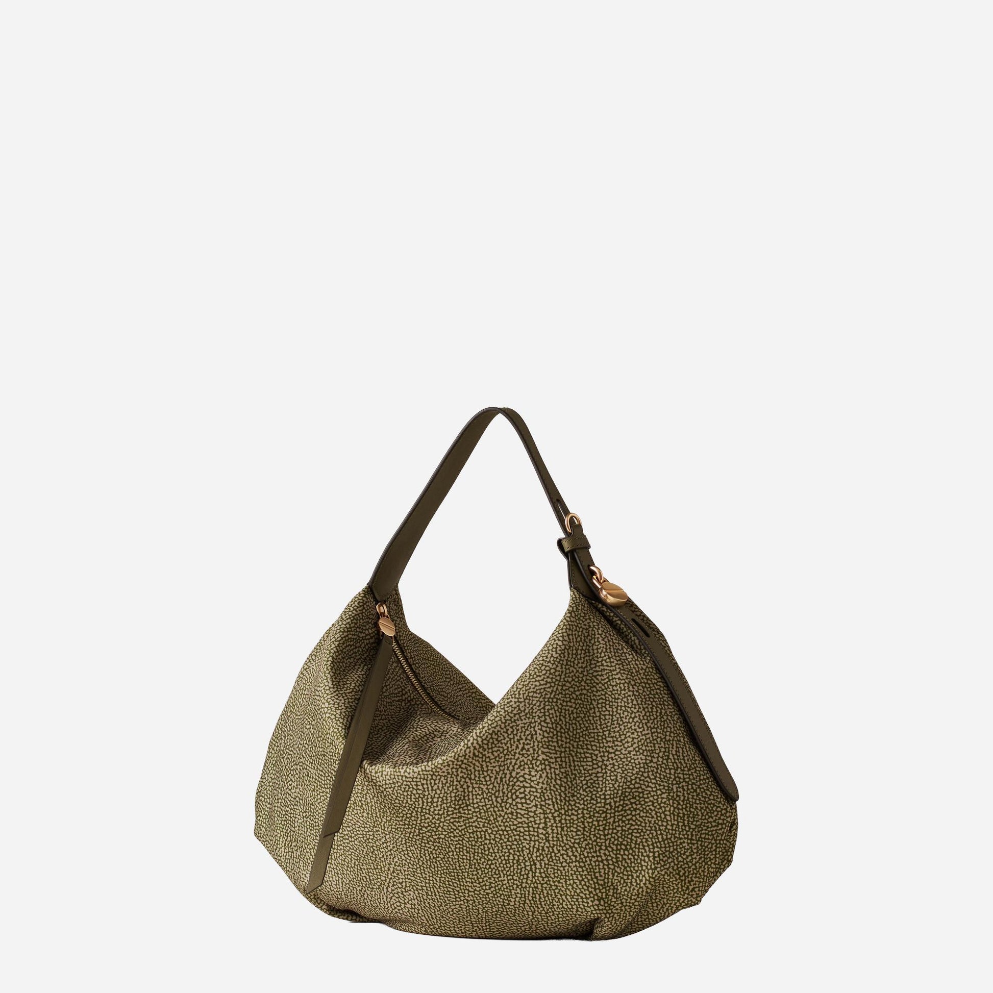 borbonese PRIVE BORSA HOBO MEDIUM Olive 