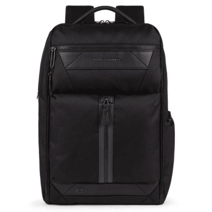 PIQUADRO Zaino porta PC e porta iPad® in tessuto riciclato Nero 