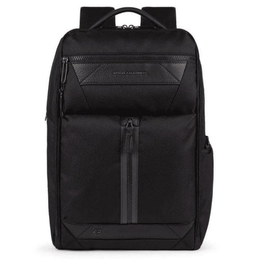 PIQUADRO Zaino porta PC e porta iPad® in tessuto riciclato Nero 