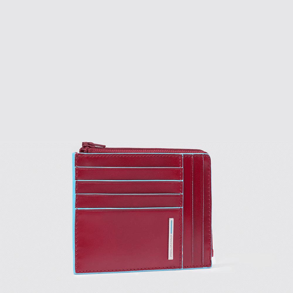 PIQUADRO Portafogli portacarte di credito uomo in pelle Rosso 