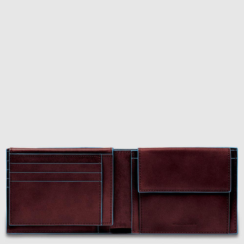 PIQUADRO Portafoglio uomo con porta documenti e porta monete Mogano 