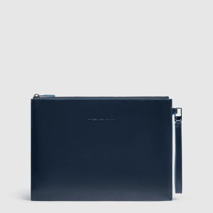 PIQUADRO Pochette uomo porta iPad® in pelle con polsiera BLU2 