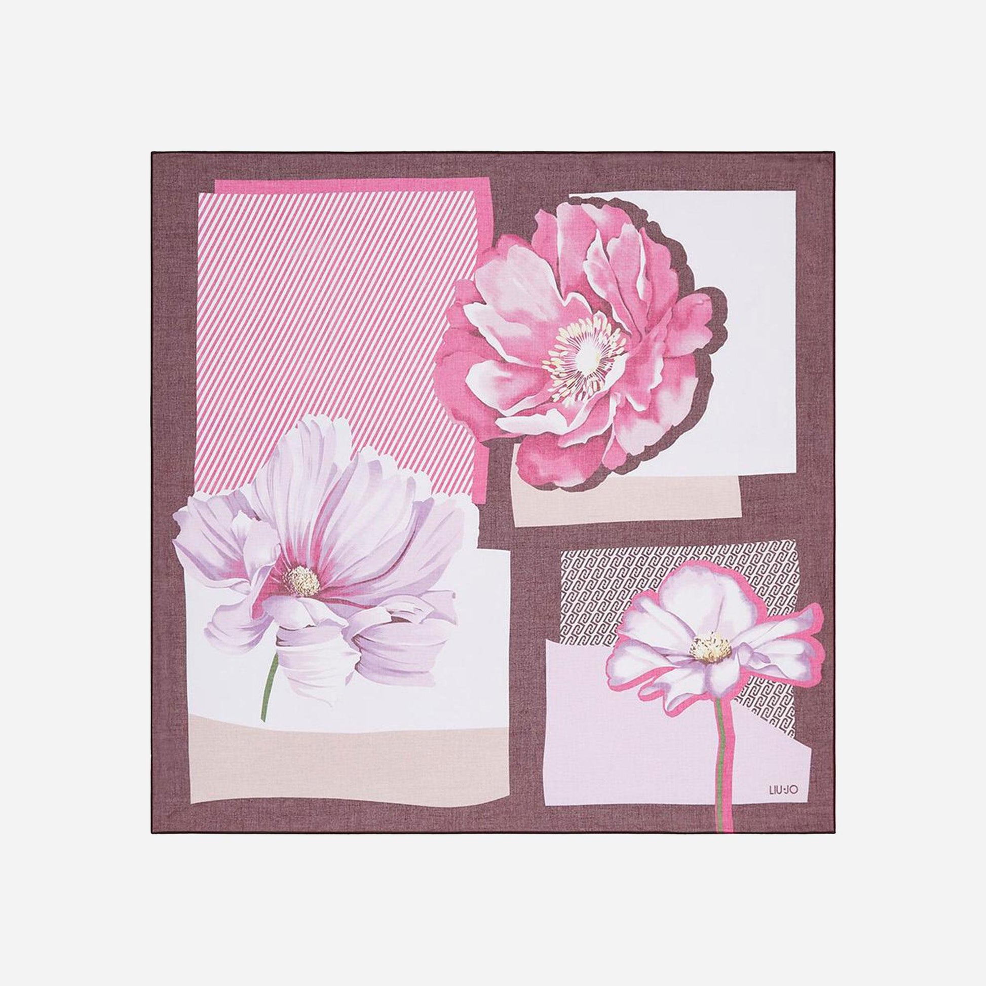 LIU JO Foulard grande colorblock CRANBERRY 