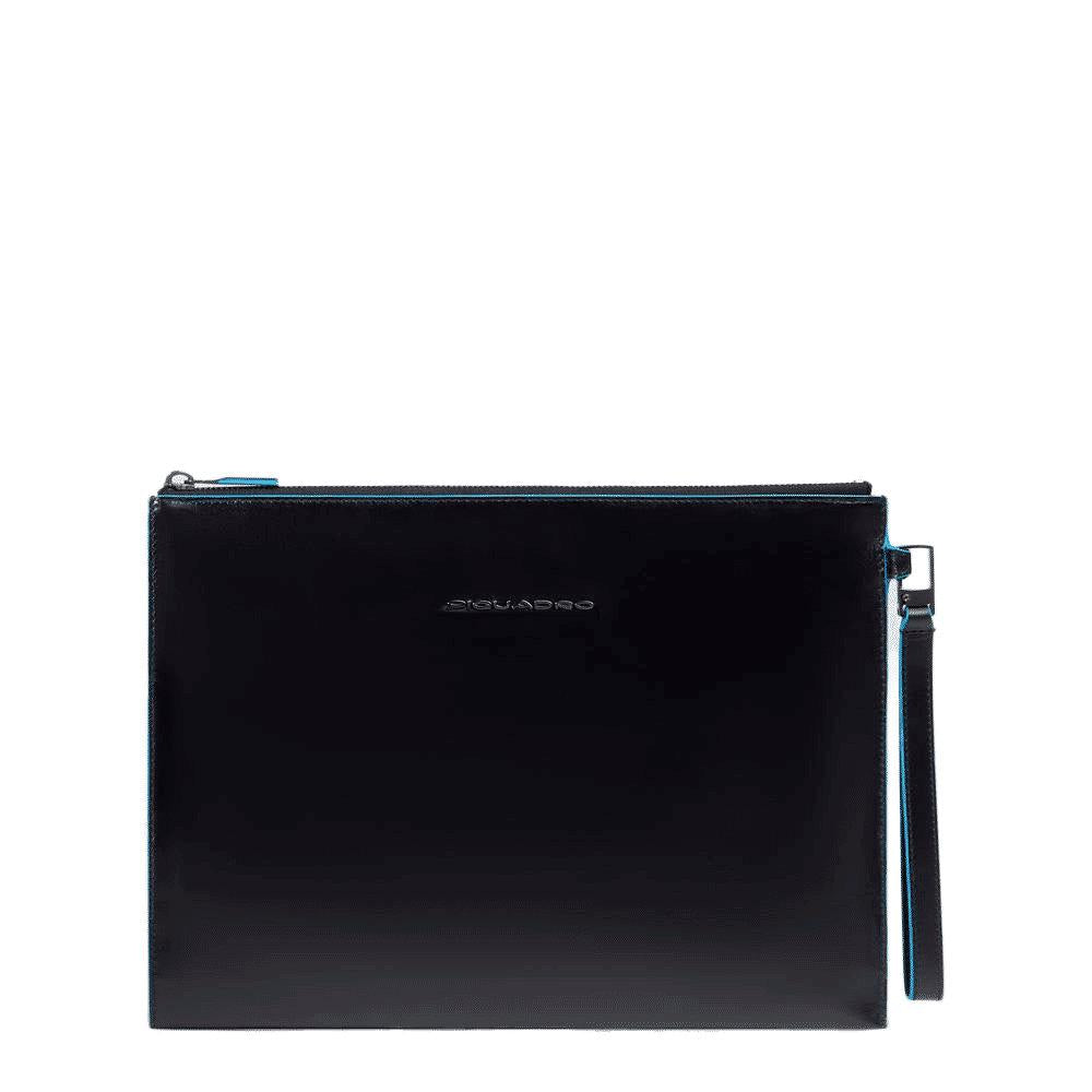 PIQUADRO Pochette uomo porta iPad® in pelle con polsiera Nero 