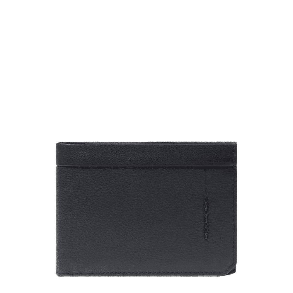 PIQUADRO Portafogli uomo in pelle con portamonete Nero 