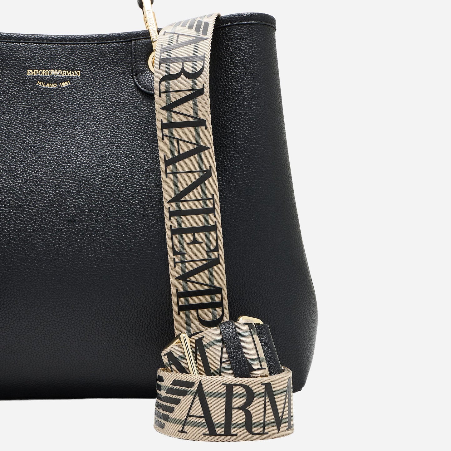 Emporio Armani SHOPPING BAG NERO/SILVER 