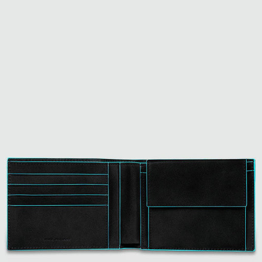 PIQUADRO Portafoglio uomo con portamonete in pelle Nero 