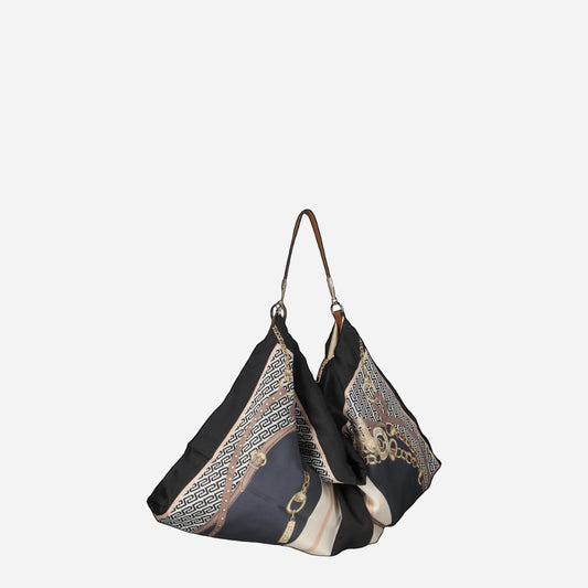 LIU JO Borsa foulard media St.metall.nero 