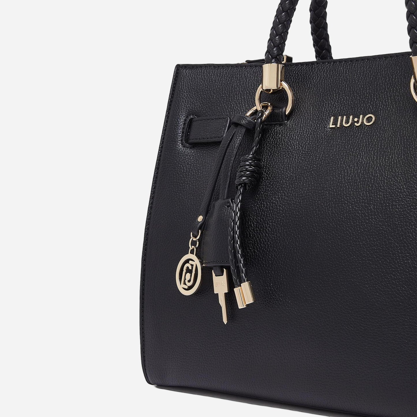 LIU JO Borsa satchel media con charms BLACK 