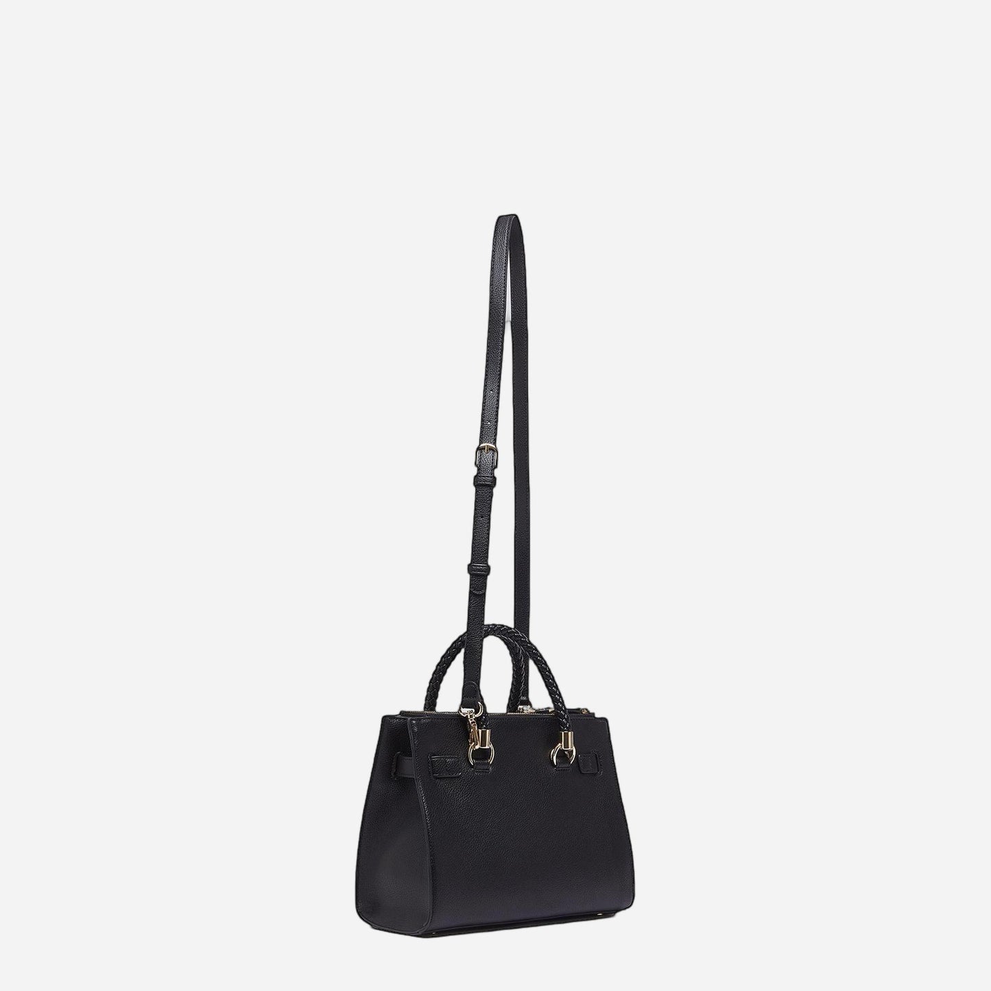 LIU JO Borsa satchel piccola con charms BLACK 