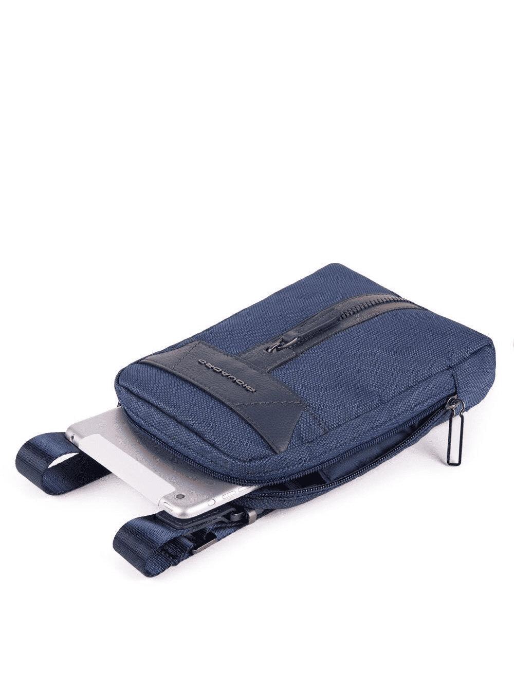 PIQUADRO Borsello organizzato con scomparto porta iPad®mini Blu 