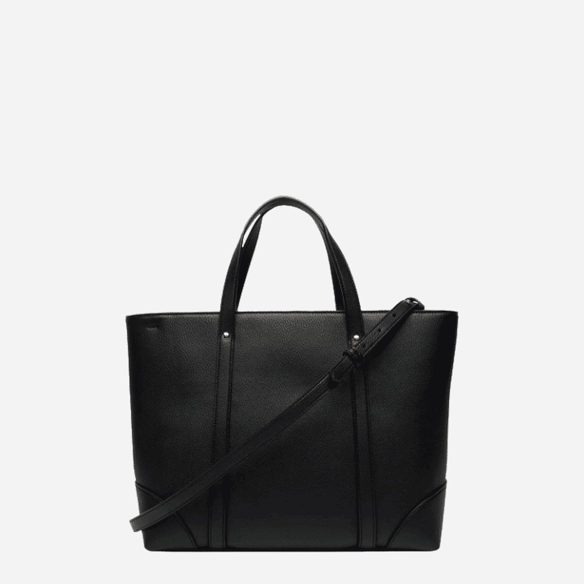ARMANI EXCHANGE Shopper media in pelle BLACK 