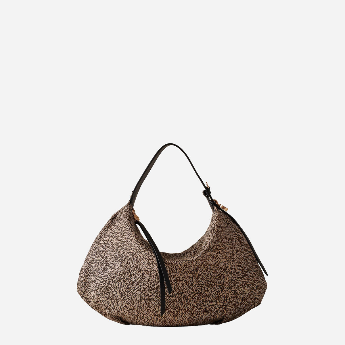 borbonese PRIVE BORSA HOBO MEDIUM OP NATURALE/NERO 
