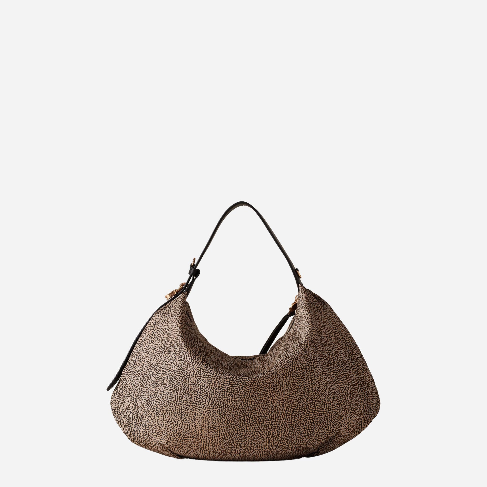 borbonese PRIVE BORSA HOBO MEDIUM OP NATURALE/NERO 