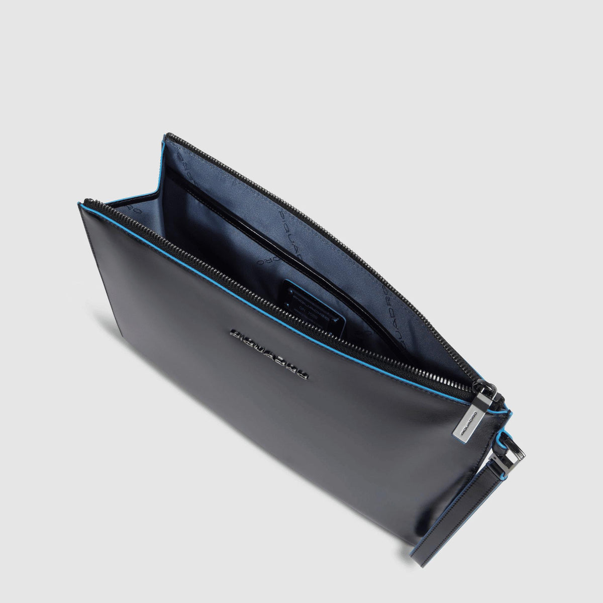 PIQUADRO Pochette uomo porta iPad® in pelle con polsiera Nero 