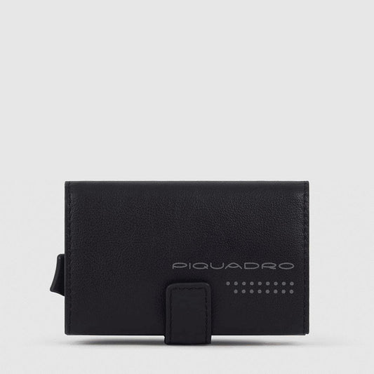 PIQUADRO Portacarte di credito in metallo Nero 
