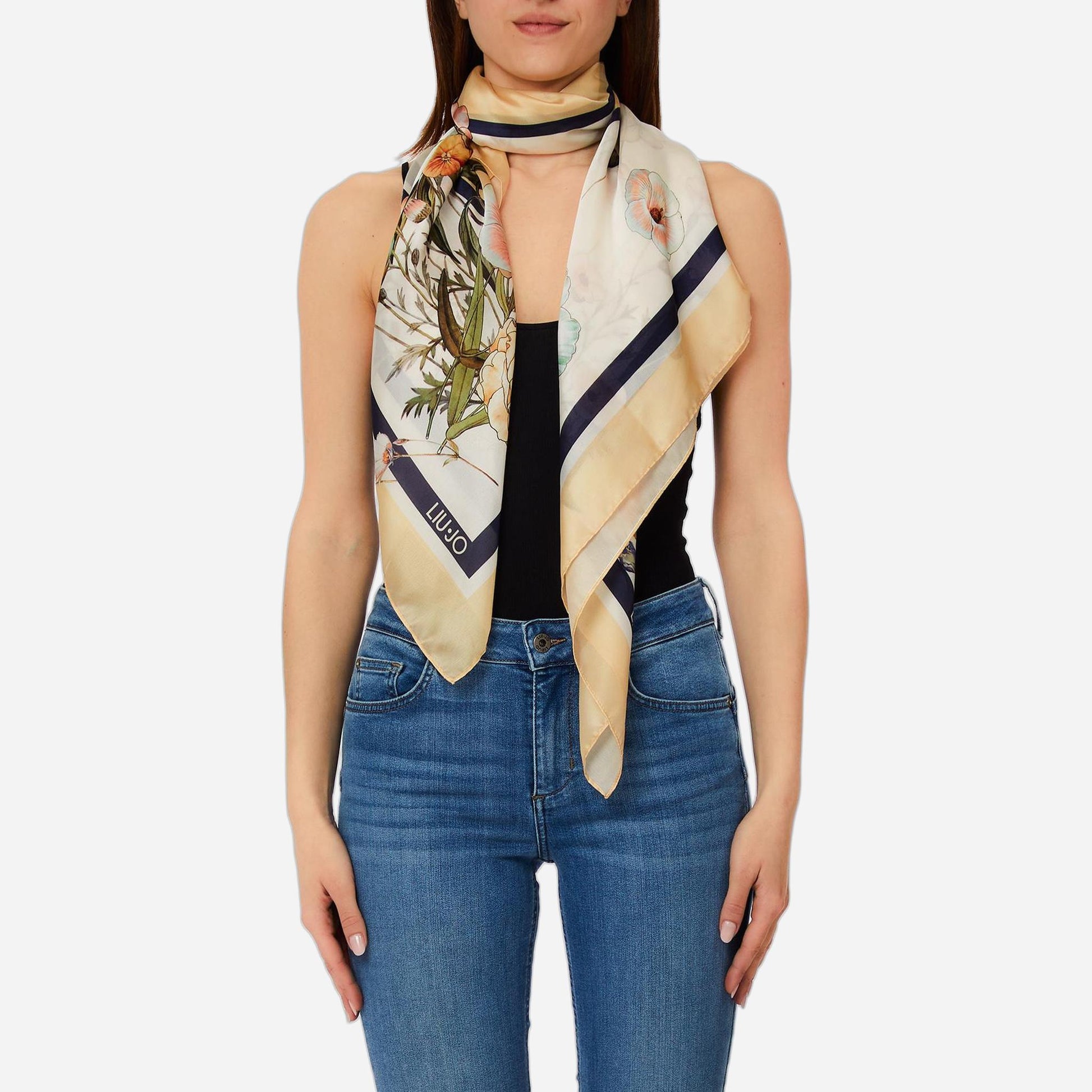 LIU JO Foulard con nastri Blooming foulard big 