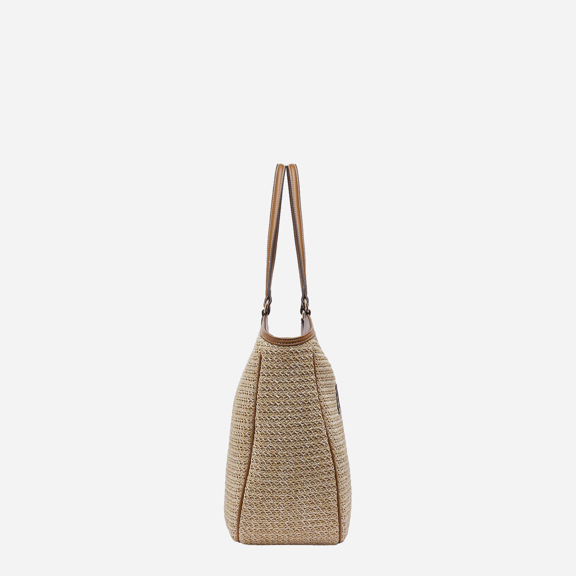 LIU JO Borsa tote grande in rafia Naturale 