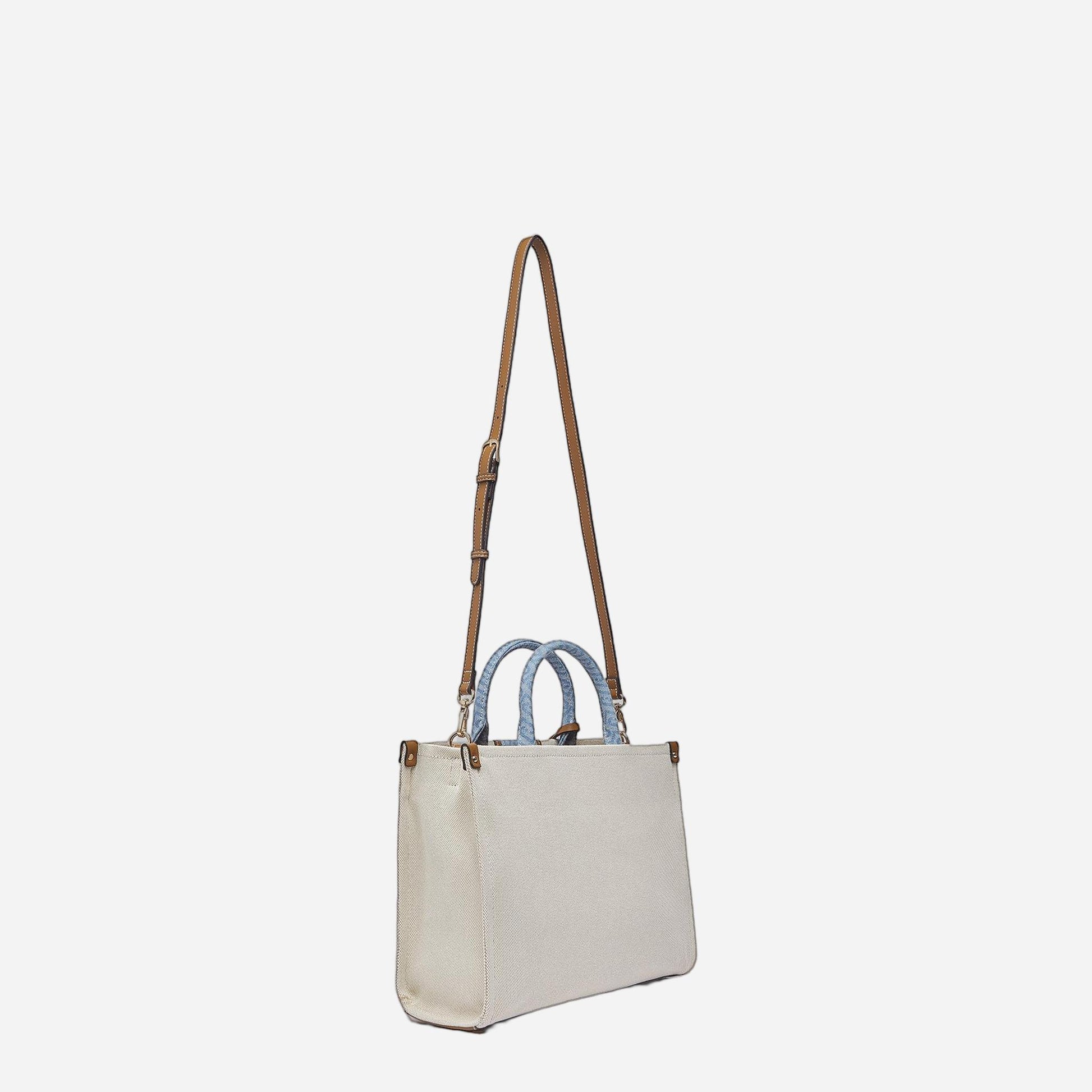 LIU JO Borsa jacquard media Neutro/denim 