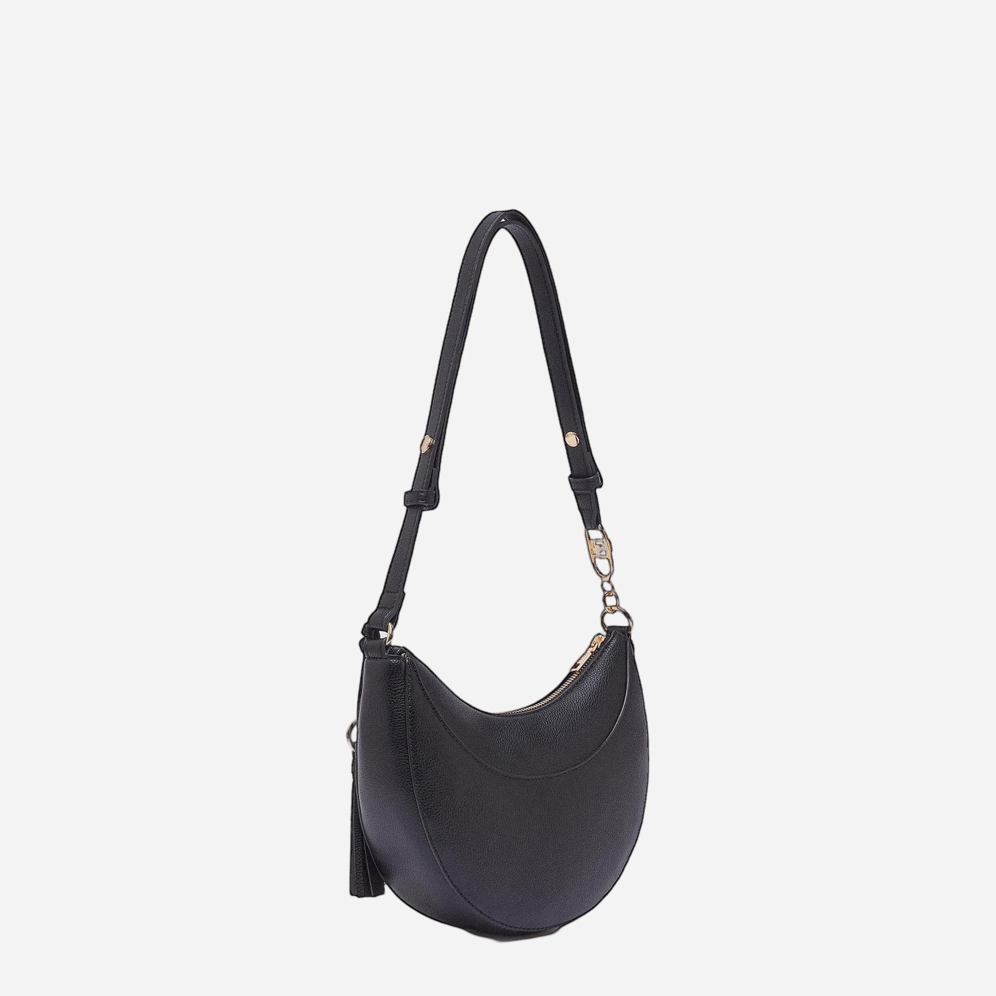 LIU JO Borsa hobo media con charm BLACK 