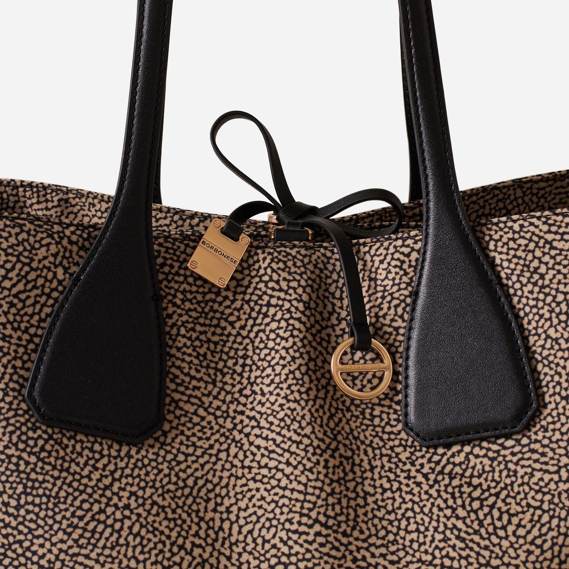 borbonese BORSA SHOPPING M. OP NATURALE/NERO 