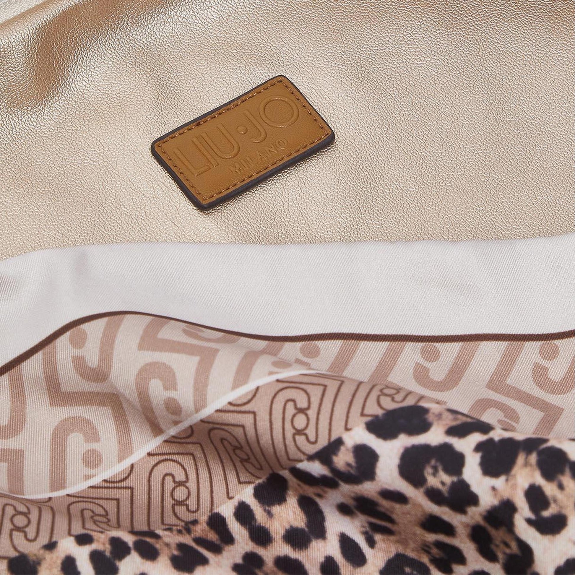 LIU JO Borsa foulard media Animalier natural 