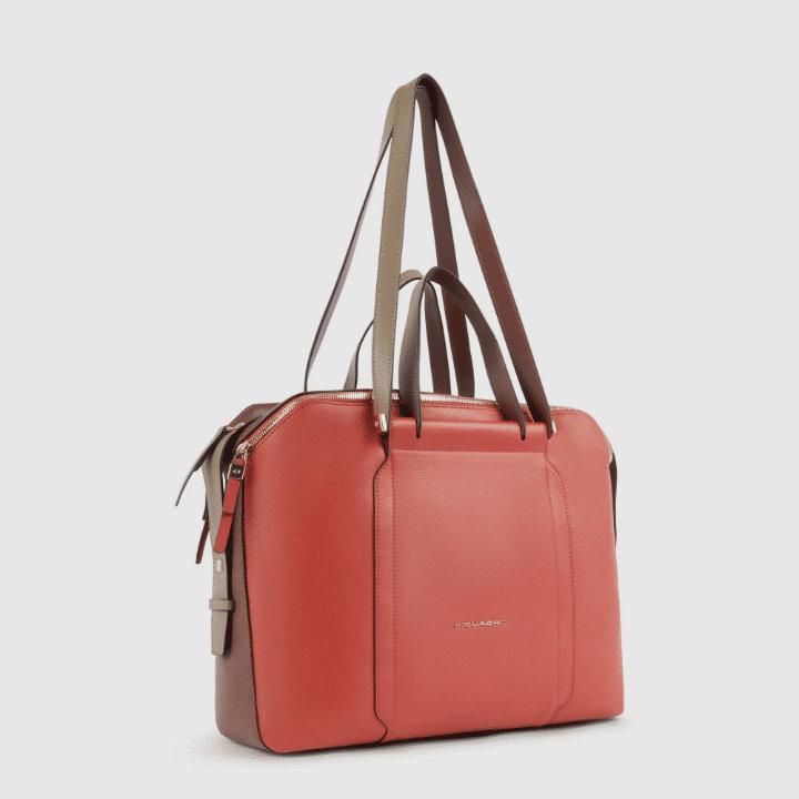 PIQUADRO Borsa donna porta pc con scomparto arancio/marrone 