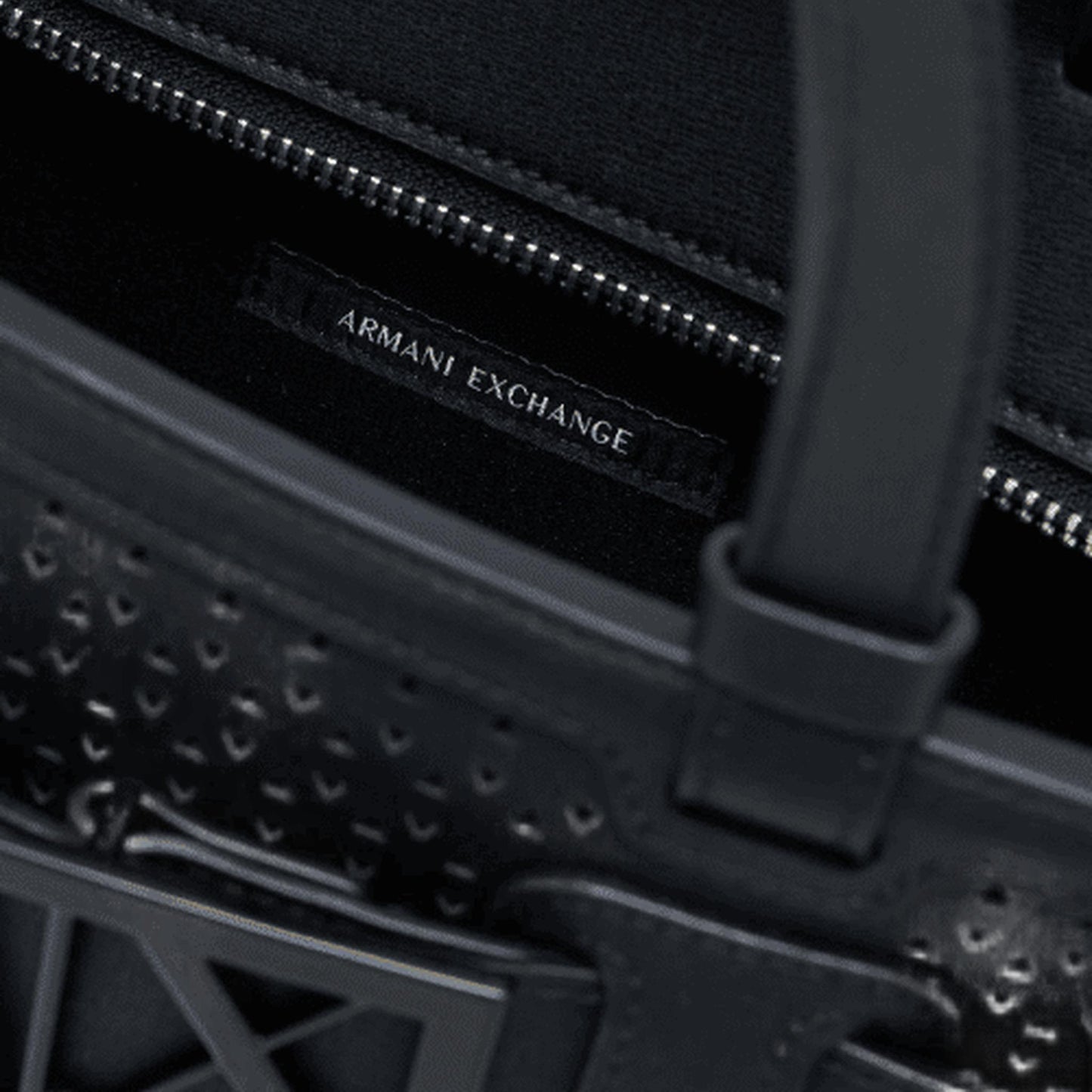 ARMANI EXCHANGE Borsa a mano piccola a spalla laserata BLACK 