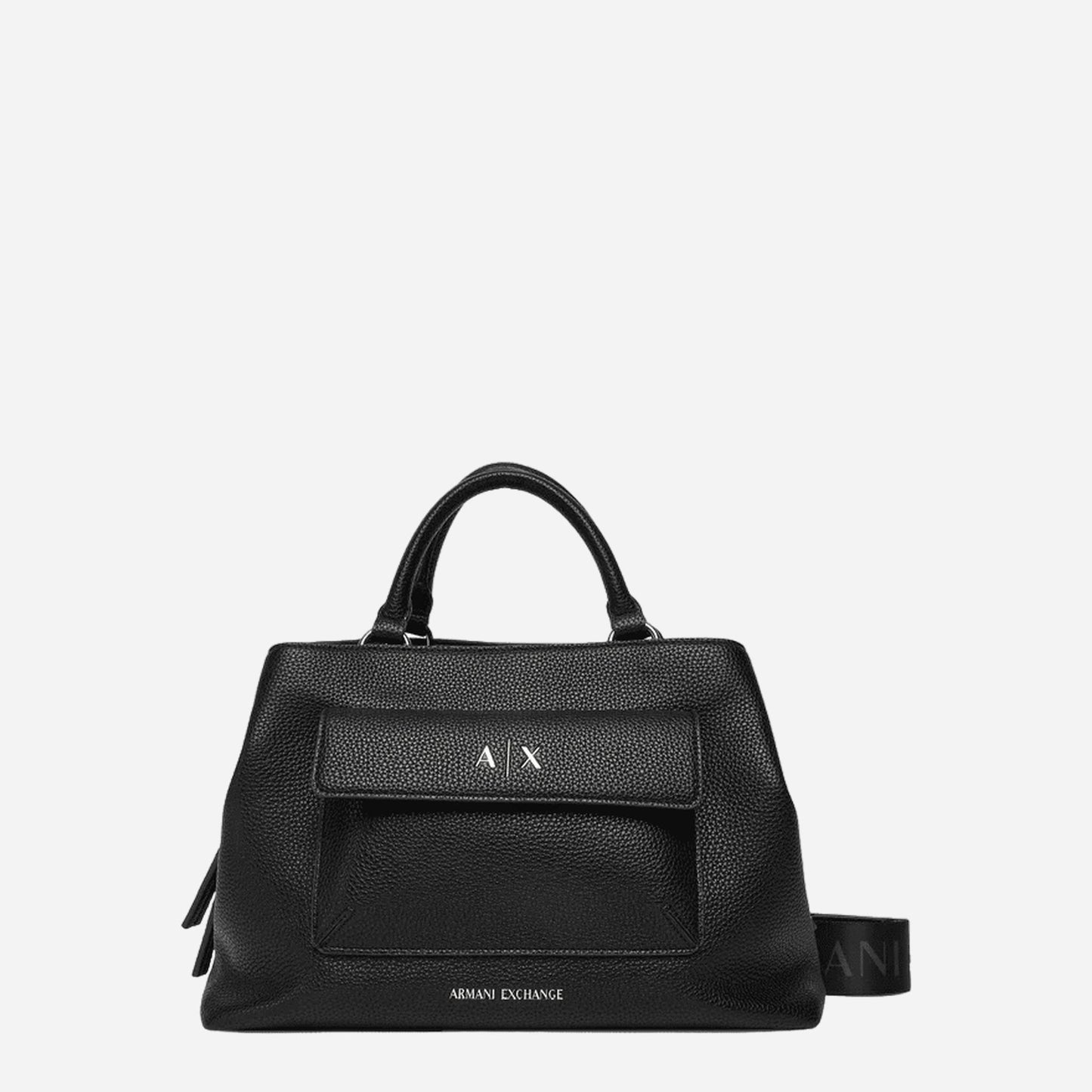 ARMANI EXCHANGE Borsa a mano medium in ecopelle BLACK 