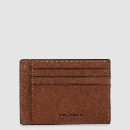 PIQUADRO Porta carte di credito in pelle Testa di moro 