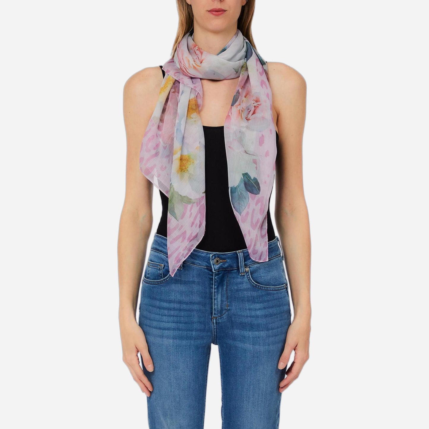 LIU JO Foulard grande con peonie Soft peony 