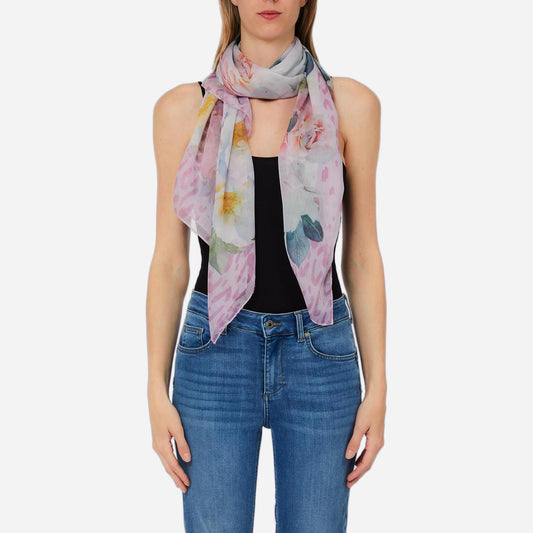 LIU JO Foulard grande con peonie Soft peony 