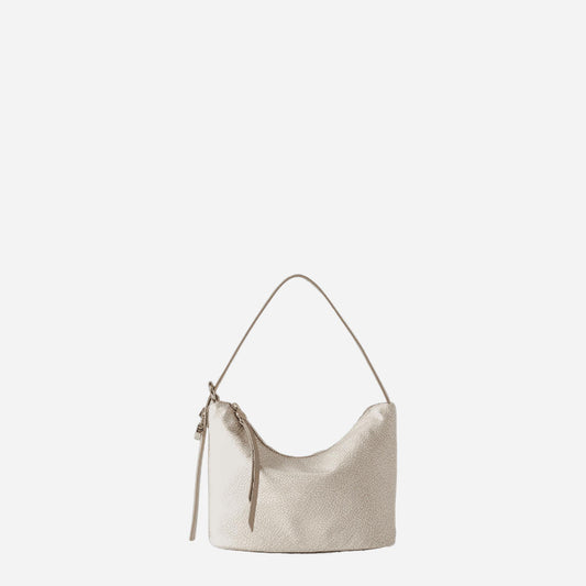 borbonese PRIVE SECCHIELLO SMALL WHITE COTTON 
