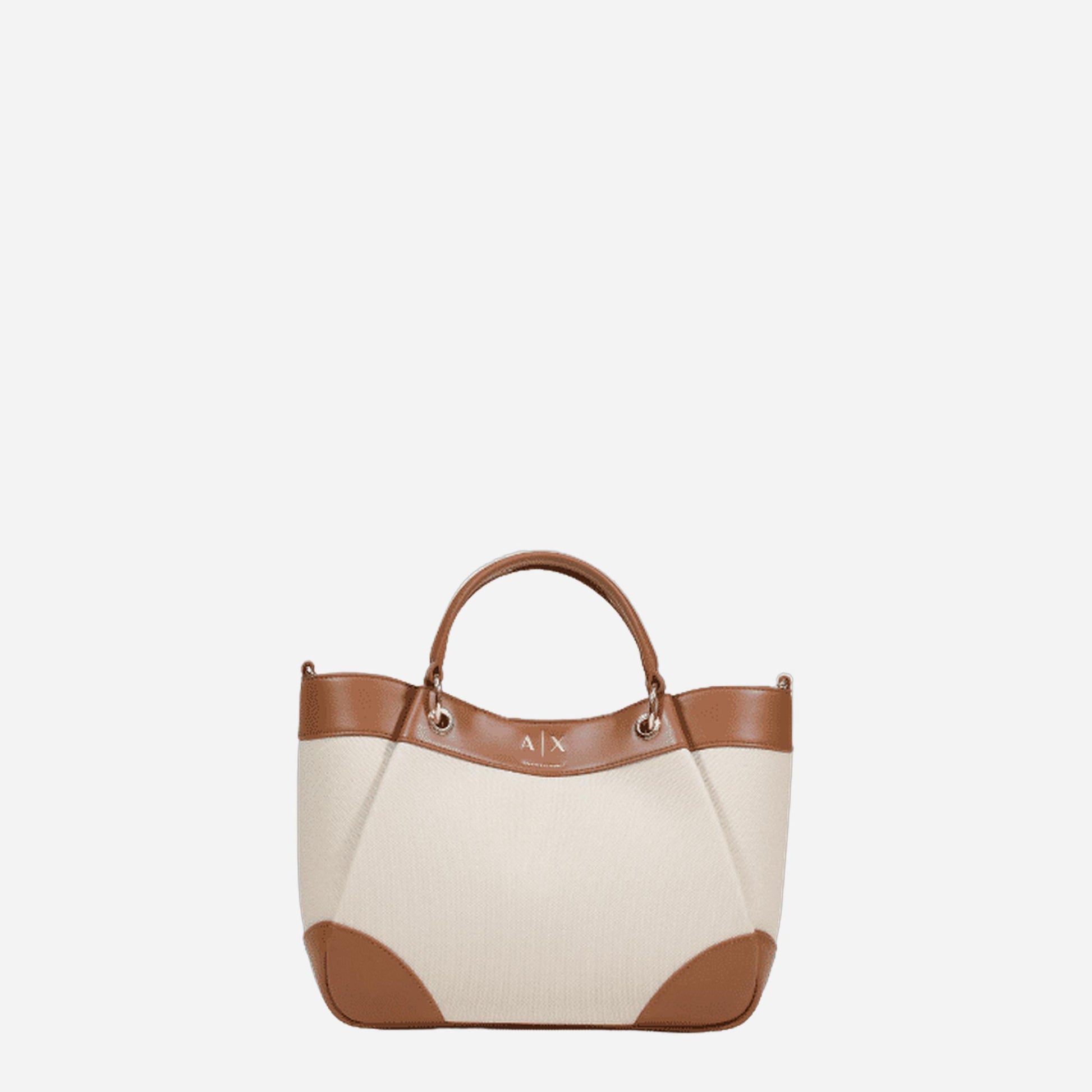 ARMANI EXCHANGE Borsa shopping media a mano NATURAL / SALINE CLAY 